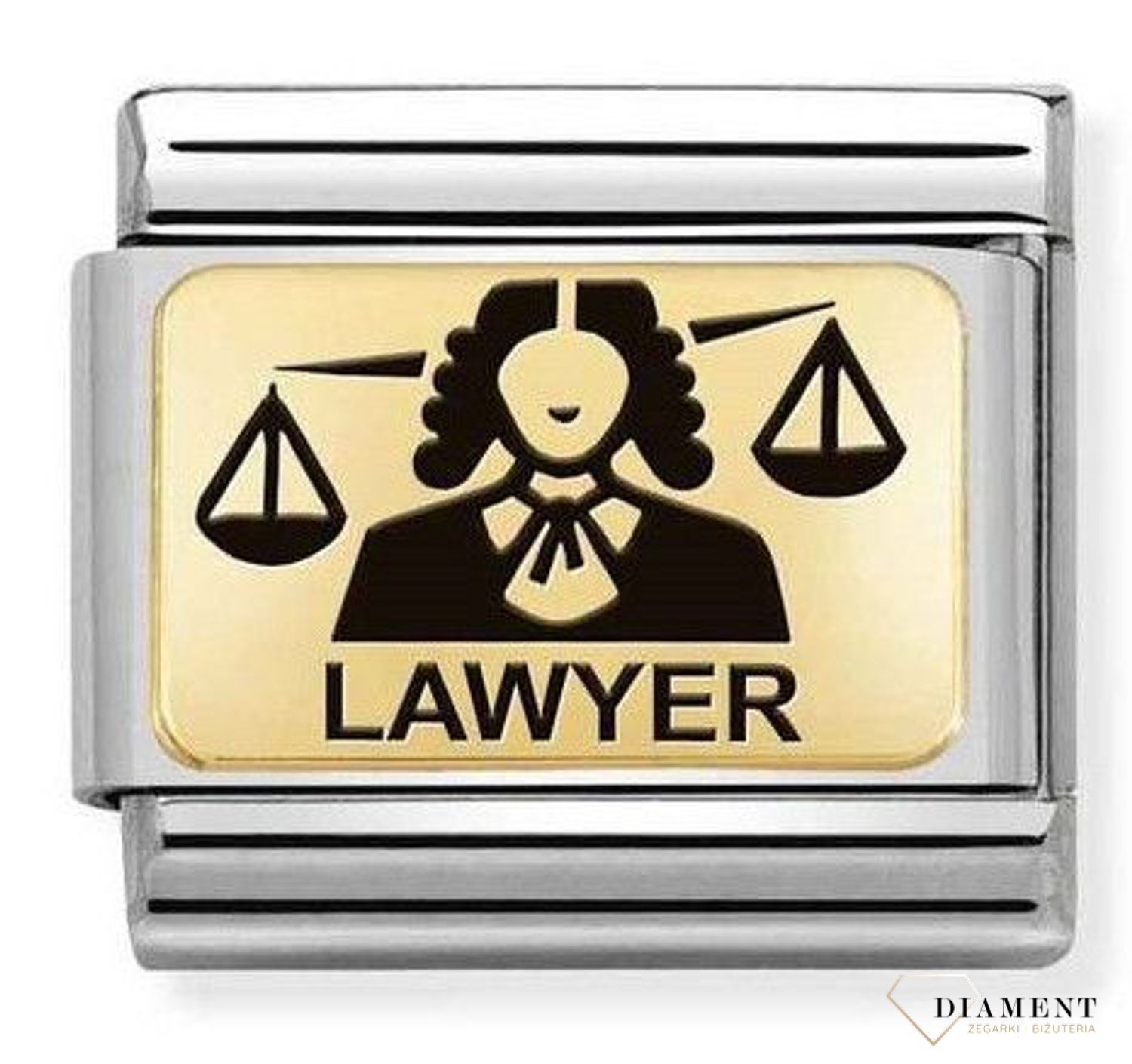 Nomination Link 18K zawieszka złoto 'Prawnik' 030166 25 ✓ Zawieszki Nomination ✓ Wyjątkowy prezent ✓ Nomination ✓ Bransoletka Nomination ✓ Bransoletka ze stali ✓ Gwarancja najniższej ceny ✓ Zapraszamy!.jpg